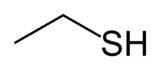 Skeletal structure of ethanethiol