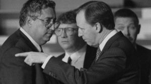 Internal disputes: Minister for Defence Robert Ray with Paul Keating in the early 1990s. 