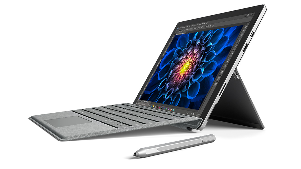 Surface Pro 4 sitting open with Surface Pen