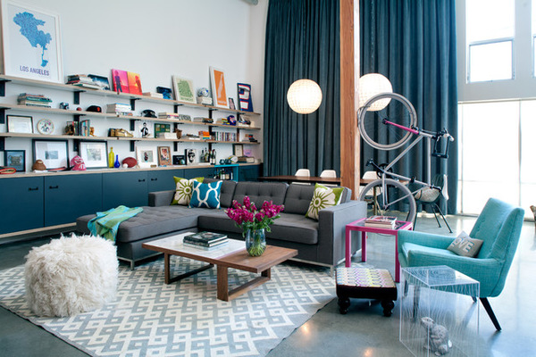 Eclectic Living Room by Daleet Spector Design