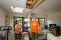 Tony and Kirsten Brown's Elwood house was badly damaged in Thursday's storms. 