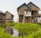 The stilt houses at Inle Lake, Myanmar.