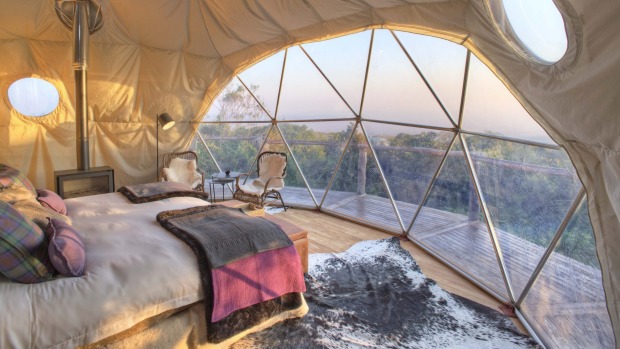 A clear view from the eco-dome at Asilia Africa's The Highlands.