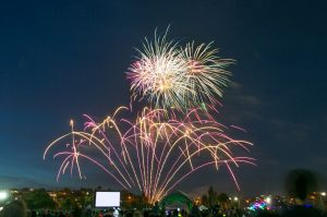 New Year's Eve fireworks at Footscray Park.