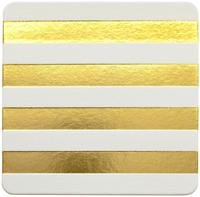 Sugar Paper   Gold Cabana Stripe Coaster