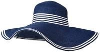 Two's Company   Wide Brim Simple Stripe Hat, Blue