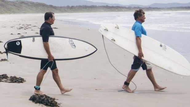 Heading for a surf.