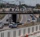 The English Street bridge over the Tullamarine freeway near Essendon Fields is already closed to be pulled down.