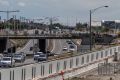 The English Street bridge over the Tullamarine freeway near Essendon Fields is already closed to be pulled down.