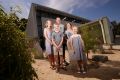 Coping with bushfire risk: Principal Julie Legione, second from right, in front of Billanook primary school's fire ...