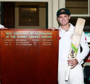 Perfect pair: Matt Renshaw and Peter Handscomb pose with the SCG Honour Board.