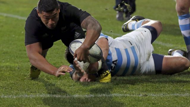 Lost overseas: Charles Piutau in action for the All Blacks against Argentina in 2015.