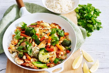 Honey-soy chicken stir-fry with cashews