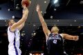 Anthony Petrie of the Bullets shoots during the round 11 NBL match between Brisbane and Melbourne at the Brisbane ...