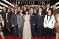 The cast and crew of Rogue One at the premiere in Hollywood.