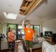 Tony and Kirsten Brown's Elwood house was badly damaged in Thursday's storms. 