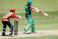 Meg Lanning of the Stars hits a boundary during the Women's Big Bash League match between the Perth Scorchers and the ...