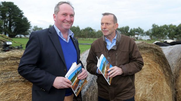 Deputy Prime Minister Barnaby Joyce with Tony Abbott