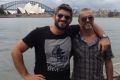 George Michael (R) with his then-boyfriend, Queensland-born Fadi Fawaz,  in Sydney in 2012.