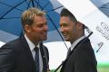 Going nowhere: Nine's Shane Warne and Michael Clarke.