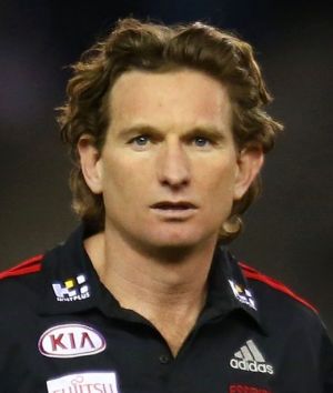 MELBOURNE, AUSTRALIA - AUGUST 15: James Hird, coach of the Essendon Bombers looks on during the round 20 AFL match ...