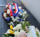 Bouquets of floweres lay at the place of the attacks of Charlie Hebdo to mark the second anniversary of the attack, ...