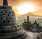 Sunrise at Borobudur temple on Java.