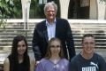 ANU Vice-Chancellor Professor Brian Schmidt with ACT students Katrina Gibbins, Georgia Larsen and Joshua Guest who have ...