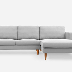 Castlery - Tana Sofa Sectional Right Hand Facing, Light Gray - Corner Sofas