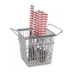 Chrome Wire Cutlery Holder - Utensil Holders and Jars