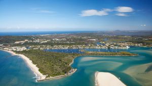 The mouth of the Noosa River on the Sunshine Coast.