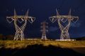 Power lines leading to the Alcoa smelter at Portland.