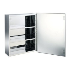 Crizto Single Door Stainless Steel Mirror Cabinet - Bathroom Mirrors