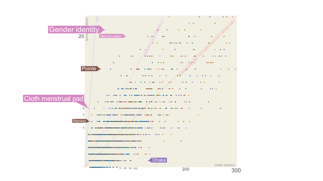 Wikipedia gender divide visualized