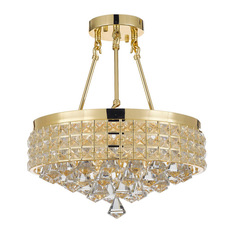 GSPN - Semi-Flush Mount French Empire Crystal Chandelier, Gold - Chandeliers