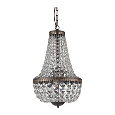 Edvivi - 6-Light Crystal Chandelier, Antique Bronze - Chandeliers