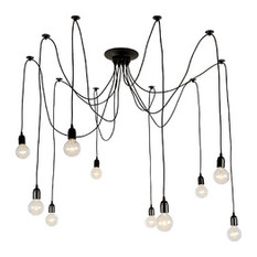 LNC - Eleanor Cluster Chandelier, Black - Chandeliers