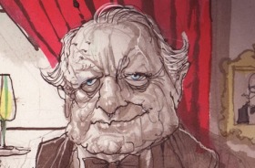 Trevor Sykes as seen through editorial cartoonist David Rowe.