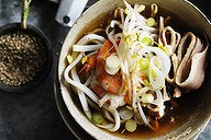 Neil Perry's prawn and udon broth.