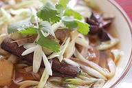 Pho with beef brisket.