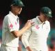 SYDNEY, AUSTRALIA - JANUARY 05: Josh Hazlewood of Australia comforts Matt Renshaw of Australia as he leaves the field ...