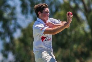 Cricket ACT Douglas Cup: Tuggeranong v Wests-UC . Bowler Sam Skelly. ?Photo by Karleen Minney.