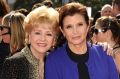 Actresses Debbie Reynolds and Carrie Fisher.