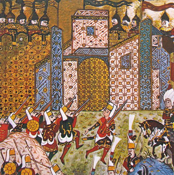 File:OttomanJanissariesAndDefendingKnightsOfStJohnSiegeOfRhodes1522.jpg