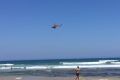 A helicopter conducts a patrol at Point Lonsdale beach on Friday. Several beaches along the Surf Coast have been closed ...