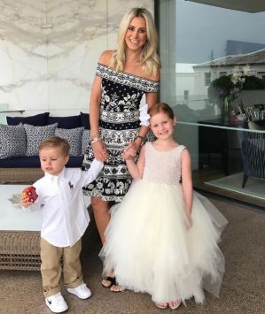 Roxy Jacenko with Hunter, two, and Pixie, five.