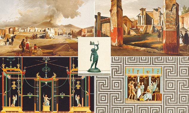 The Houses and Monuments of Pompeii presents colour lithographs by Fausto and Felice