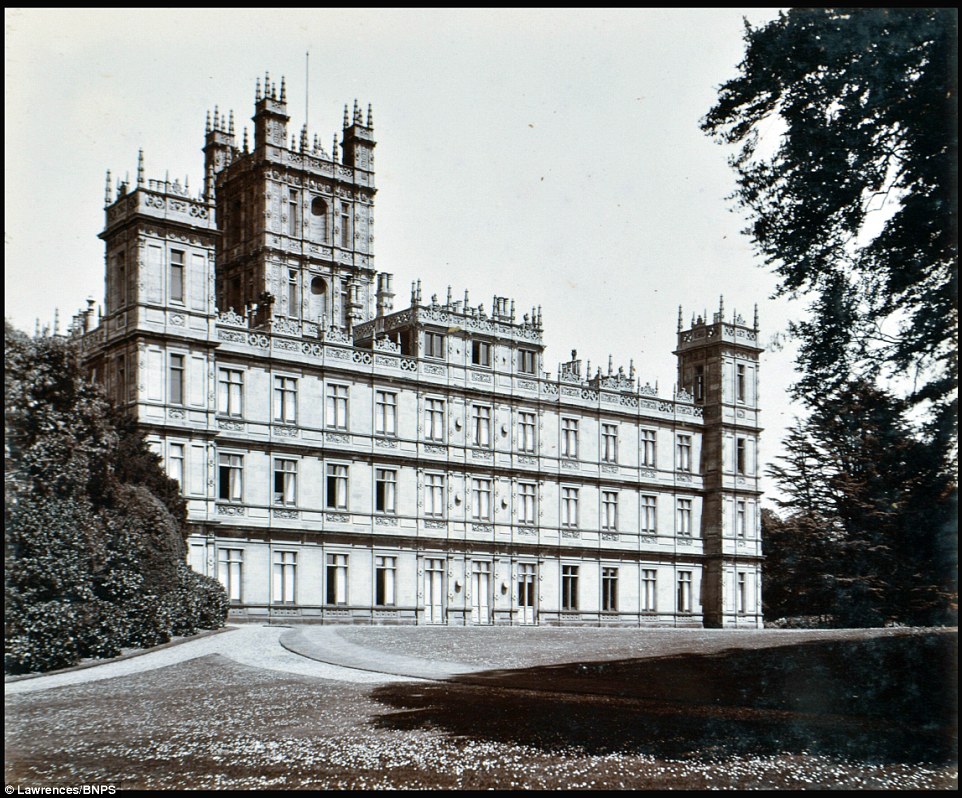 An exterior shot of the grand property that later became 'Downton Abbey'. Its owner's help in discovering the tomb of Tutankhamun with archaeologist Howard Carter in Egypt in 1922 that he was best known for