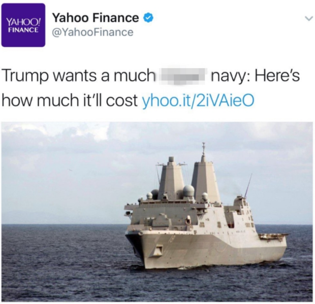 Yahoo Finance says a racially offensive tweet was a spelling error.