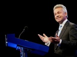 Alan Duncan addresses the 2004 Conservative party conference in Bournemouth